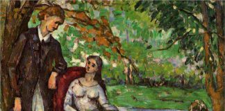 Couple in a garden Obraz Cezanne'a - Para w ogrodzie albo Konwersacja