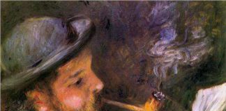 Czytający Claude Monet Obraz Renoira - Czytający Claude Monet