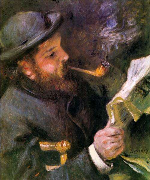 Obraz Renoira - Czytający Claude Monet