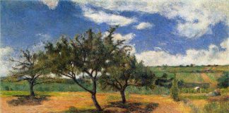 Apple trees in blossom