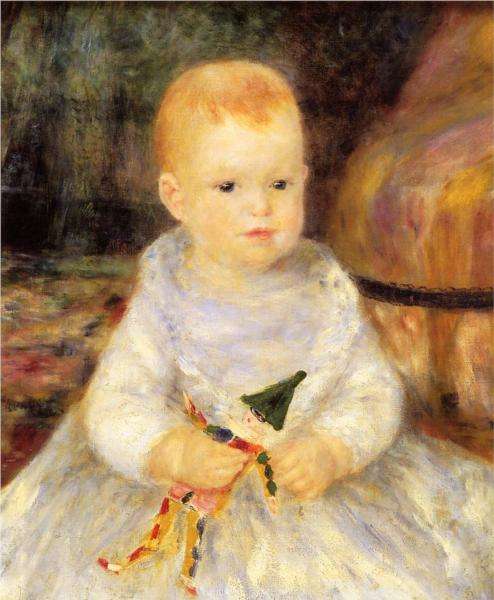Dziecko  z kukiełką - obraz Renoir