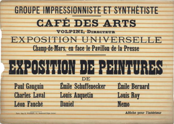 Plakat  - wystawa malarstwa -Gauguin, Laval, Fauche i inne